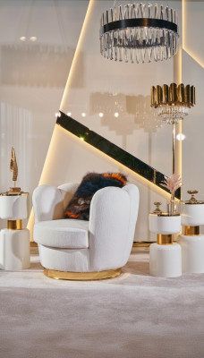 Fotel Design Living Room Podkładka Drewno Włókienniczy Podkładka Modern Luxury