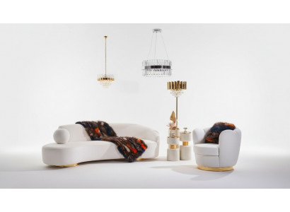 Luksusowa Sofa Biały Zestaw sofowy Fotel 3+1 miejsce siedzące Material Design Sofas Grupa