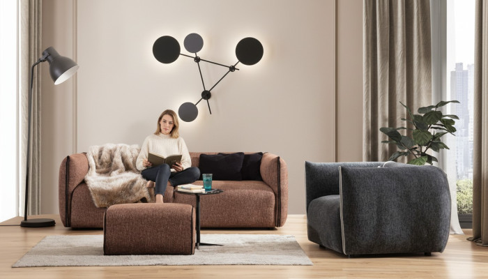 Luksusowa Kanapa 4+1 Meble Sofa Kanapy Zestaw sofowy 2-częściowy. Zestaw sofowy brąz