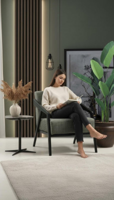 Fotel miejsce siedzące Pokój dzienny Materiał Poliester Styl Nowoczesny design Luksus