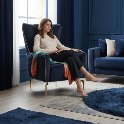 Fotel EarsFotel Luxury 1 miejsce do siedzenia Podkładka Siedziba Projektant Włókienniczy Siedziba Material Modern