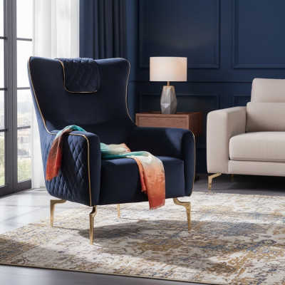 Fotel EarsFotel Luxury 1 miejsce do siedzenia Podkładka Siedziba Projektant Włókienniczy Siedziba Material Modern