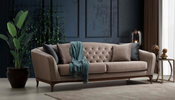 Sofa trzyosobowa 3 miejsce do siedzenia Sofy Luksusowa Kanapa Tapicerowana Materiał Kanapy Meble 230cm