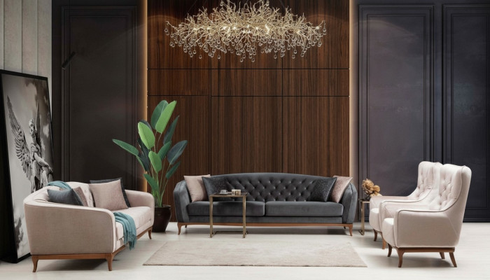 Zestaw sofowy Sofa Luksusowe Sofy Garniur Fotel 4+3+1 miejsce siedzące Nowoczesna 3-częściowa scenografia