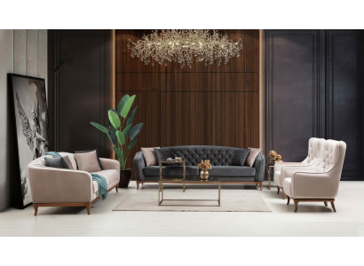 Zestaw sofowy Sofa Luksusowe Sofy Garniur Fotel 4+3+1 miejsce siedzące Nowoczesna 3-częściowa scenografia