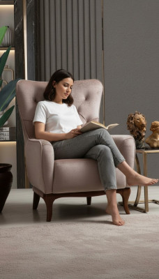 Fotel Single Seater Luxury 1 miejsce do siedzenia Podkładka Siedziba Projektant Włókienniczy Siedziba Material Modern