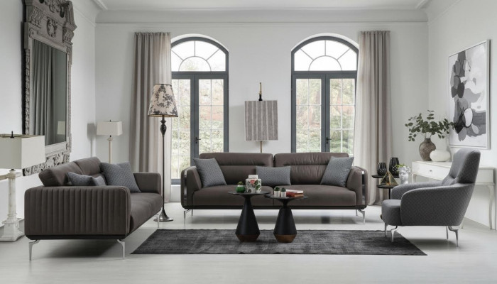 Zestaw sofowy Sofa Ustawić Sofy 3+3+1 miejsce siedzące Fotel Nowoczesny Poliester Trzyosobowy