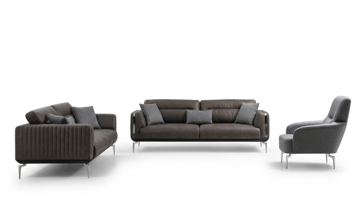 Zestaw sofowy Sofa Ustawić Sofy 3+3+1 miejsce siedzące Fotel Nowoczesny Poliester Trzyosobowy