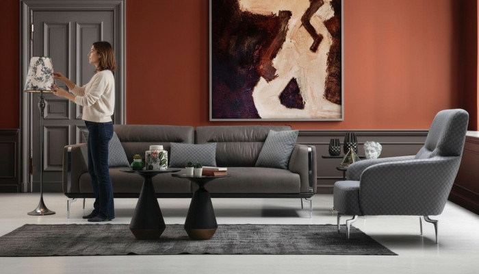 Luksusowy Zestaw sofowy Sofa Ustawić Sofy 3+1 miejsce siedzące Fotel Nowoczesny Poliester Nowy