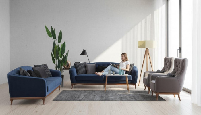 Chesterfield Ustawić Zestaw sofowy luksusowa sofa 4+3+1 miejsce do siedzenia Grupa Materiał
