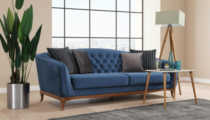 Luksusowa Sofa Projektowana Trzyosobowa Nowoczesna Kanapa Niebieskie Kanapy Meble Podkładka Loft Nowość