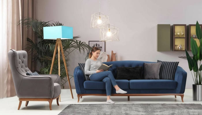 Zestaw sofowy Sofa Ustawić Sofy 4+1 miejsce do siedzenia Materiał Chesterfield Podkładka Aksamit Set