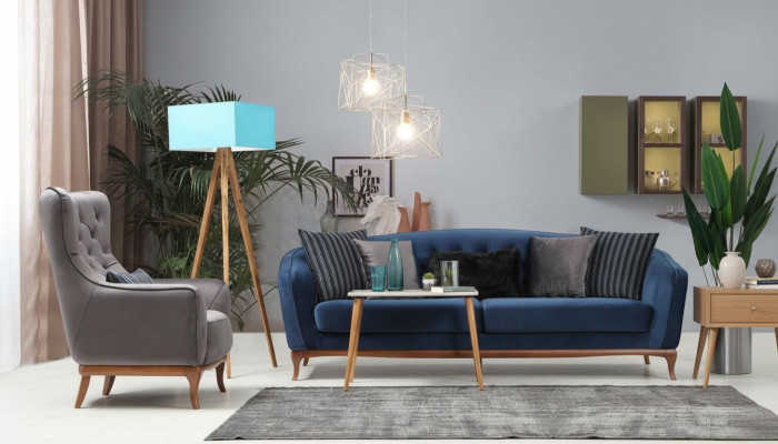 Zestaw sofowy Sofa Ustawić Sofy 4+1 miejsce do siedzenia Materiał Chesterfield Podkładka Aksamit Set