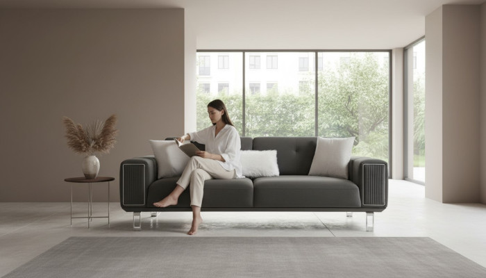 Luksusowa Sofa Projektowana Trzyosobowa Nowoczesna Kanapa Szare Kanapy Meble Podkładka Loft Nowość