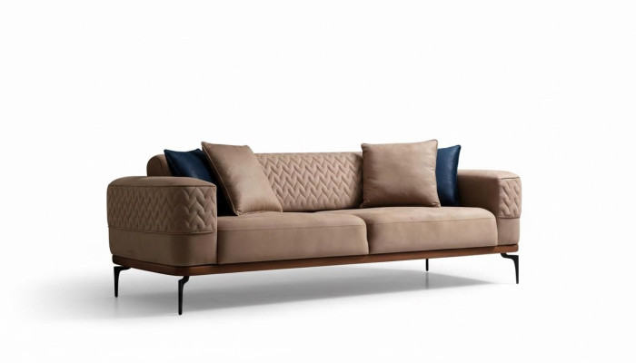 Luksusowa Sofa Trzyosobowa Nowoczesna Kanapa Taupe Meble Podkładka Loft Nowość