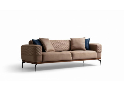 Luksusowa Sofa Trzyosobowa Nowoczesna Kanapa Taupe Meble Podkładka Loft Nowość