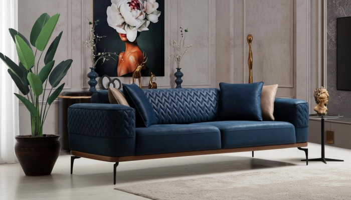 Design Trzyosobowa Nowoczesna Kanapa Niebieskie Kanapy Luksusowa Sofa Meble Podkładka Loft Nowość