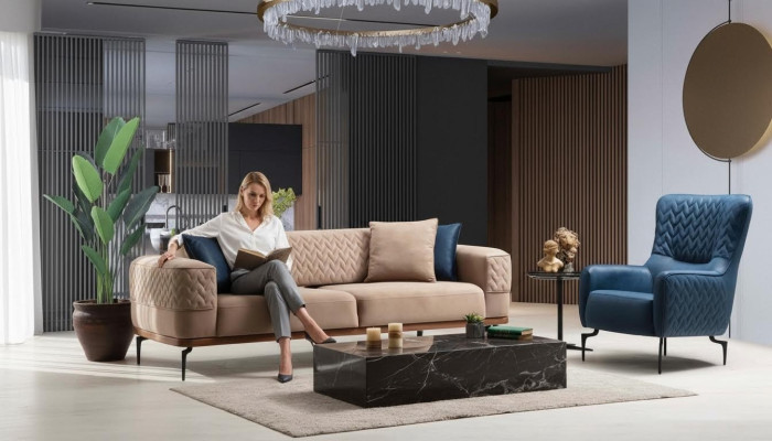 Zestaw sofowy Sofa Luksusowe Sofy Garniur Fotel 3+1 miejsce siedzące Modern Set Design Grupa
