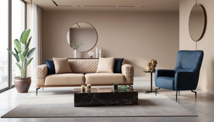 Zestaw sofowy Sofa Luksusowe Sofy Garniur Fotel 3+1 miejsce siedzące Modern Set Design Grupa