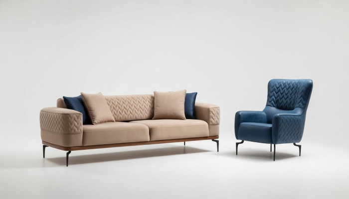 Zestaw sofowy Sofa Luksusowe Sofy Garniur Fotel 3+1 miejsce siedzące Modern Set Design Grupa