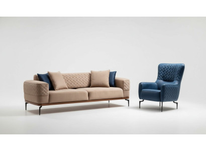 Zestaw sofowy Sofa Luksusowe Sofy Garniur Fotel 3+1 miejsce siedzące Modern Set Design Grupa