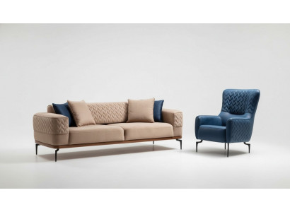 Zestaw sofowy Sofa Luksusowe Sofy Garniur Fotel 3+1 miejsce siedzące Modern Set Design Grupa