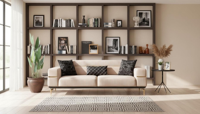 Luksusowa Sofa Projektowana Trzyosobowa Nowoczesna Kanapa Beżowa Kanapy Meble Podkładka Loft Nowość