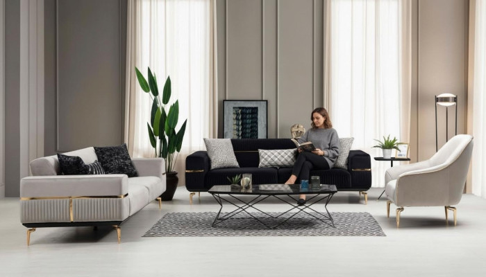 Luksusowy Zestaw sofowy Sofa Podkładka Grupa Sofas 3+3+1 miejsce siedzące Fotel 3szt. Zestaw aksamitów