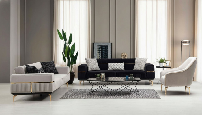 Luksusowy Zestaw sofowy Sofa Podkładka Grupa Sofas 3+3+1 miejsce siedzące Fotel 3szt. Zestaw aksamitów