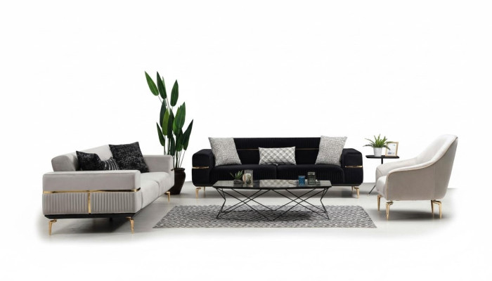 Luksusowy Zestaw sofowy Sofa Podkładka Grupa Sofas 3+3+1 miejsce siedzące Fotel 3szt. Zestaw aksamitów
