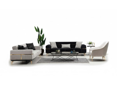 Luksusowy Zestaw sofowy Sofa Podkładka Grupa Sofas 3+3+1 miejsce siedzące Fotel 3szt. Zestaw aksamitów
