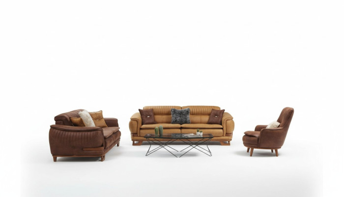 Zestaw sofowy Sofa Ustaw Kompletny zestaw wypoczynkowy 3+3+1 miejsce do siedzenia Fotel