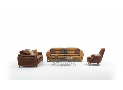 Zestaw sofowy Sofa Ustaw Kompletny zestaw wypoczynkowy 3+3+1 miejsce do siedzenia Fotel