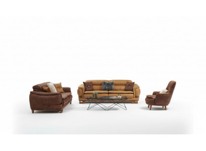 Zestaw sofowy Sofa Ustaw Kompletny zestaw wypoczynkowy 3+3+1 miejsce do siedzenia Fotel