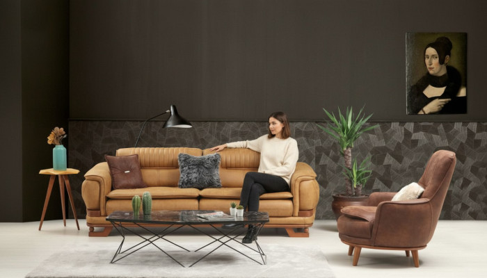 Ustawić Zestaw Sofowy Luksusowy Kompletny Zestaw Sofa 3+1 miejsce do siedzenia Fotel