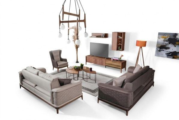 Ustawić zestaw sofowy Luxury 3+3+1 miejsce do siedzenia Sofa Materiał Fotel Sofy Modern Brown