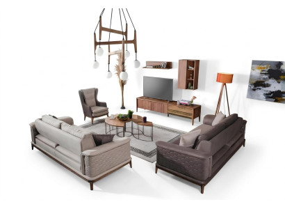 Ustawić zestaw sofowy Luxury 3+3+1 miejsce do siedzenia Sofa Materiał Fotel Sofy Modern Brown
