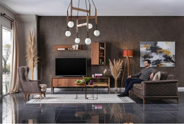 Zestaw sofowy Sofa Luksusowa Ustawić Sofy Fotel 3+1 miejsce do siedzenia Materiał Nowoczesny Design Nowy