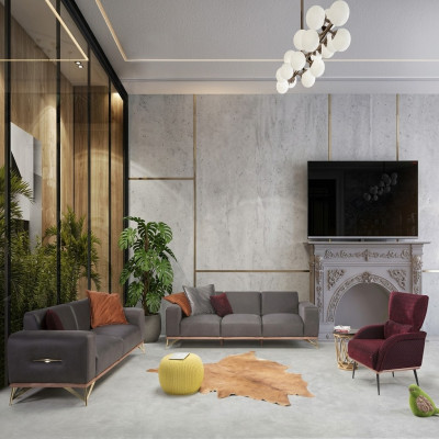 Zestaw sofowy Ustawić Sofę Fotel Sofy Kompletna Sofa Zestaw miejsca do siedzenia Materiał