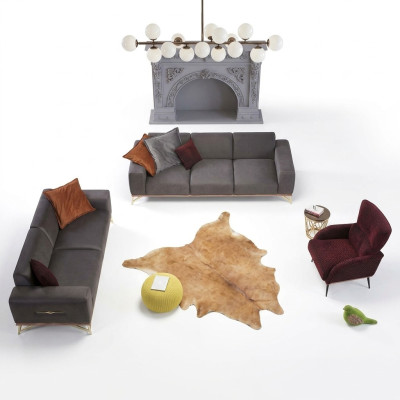 Luksusowa czteroosobowa sofa 4 miejsce do siedzenia salon poliestrowy nowoczesny materiał