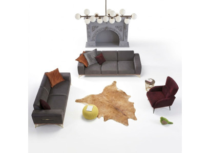 Luksusowa czteroosobowa sofa 4 miejsce do siedzenia salon poliestrowy nowoczesny materiał