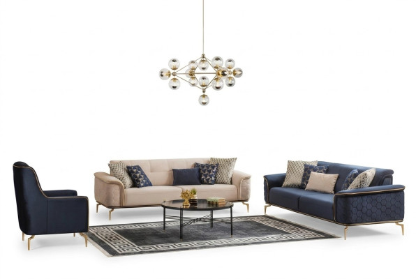 Zestaw sofowy Ustaw Sofy Sofa Fotel trzyosobowa 3+3+1 miejsce do siedzenia Materiał Grupa Neuu