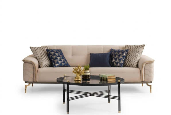 Sofa Trzyosobowa 3 miejsce do siedzenia Luksusowe Sofy Salon Meble Materiał wyposażenia Design
