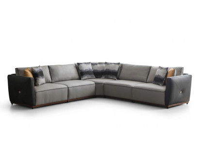 Narożnikowa kanapa Sofy Duża Sofa w kształcie litery L Narożnik Salon Poliester Nowoczesny Luksus Materiał Nowość