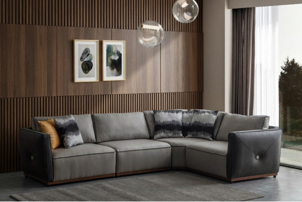 Salon Narożnikowa kanapa Sofy Sofa w kształcie litery L Narożnik sofa z tkaniny Luksusowy Materiał Zestaw narożny Nowość