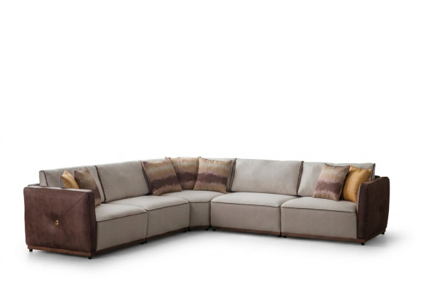 Luksusowe Sofy Narożnikowa kanapa Duża Sofa w Kształcie L Narożnik Salon Poliester Nowoczesny Materiał Nowość