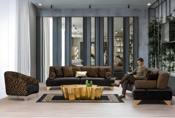 Zestaw sofowy Ustawić Sofy Sofa Fotel trzyosobowa 3+3+1 miejsce do siedzenia Materiał Grupa Nowość