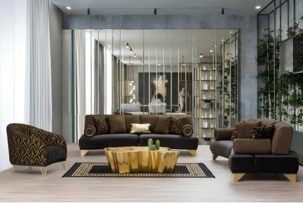 Zestaw sofowy Ustawić Sofy Sofa Fotel trzyosobowa 3+3+1 miejsce do siedzenia Materiał Grupa Nowość