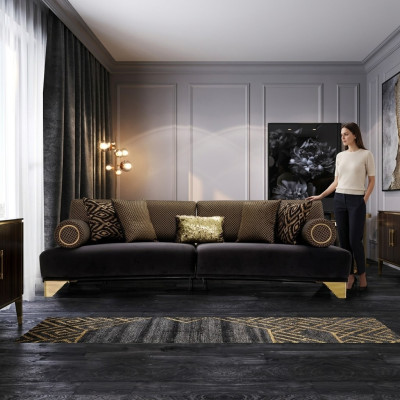Sofa trzyosobowa 3 miejsce do siedzenia luksusowe sofy salon kanapa materiałowe kanapy 260cm meble