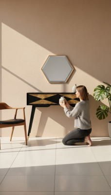 Stół konsolowy Tabela konsola Kredens stolik boczny Drewno Modern Luxury Gold Design